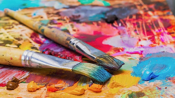 Community members in a creative arts workshop